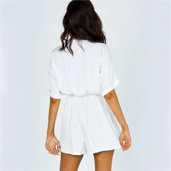 Princess Polly, Women's Nixi Romper Tie Front Playsuit -White. Size: 12(US). NWT - Picture 7 of 7